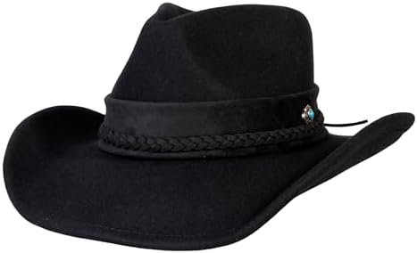 Price Firm: NWT Auxiliary Western Black Wool Fedora S/M Noir Rancher - Wool Felt Fedora Hat (Black) | Lack of Color [US] main image 4