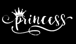 Princess Crown Decal Vinyl Sticker Cars Trucks Vans Walls Laptop MKR| WHITE |5.5 x 2.25IN|MKR194