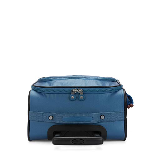 Kipling Parker Small Metallic Rolling Luggage Oceanic Blue Metallic