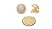 Mens 18mm Dome Iced Out Hip Hop 18k Yellow Gold Finish Lab Diamond Screw Back Stud Earrings