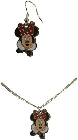 Minnie Mouse 16" Necklace & Earrings Set Gift Boxed with Ornate Organza Gift Bag!