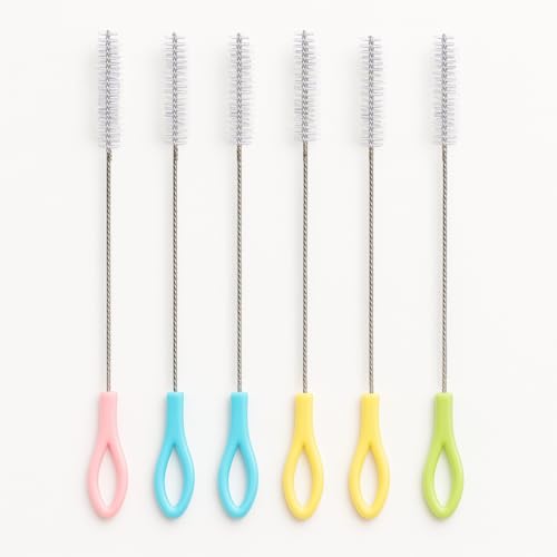 Escova para Canudo, 6 unidades - Escovinha para Limpeza de Canudos Reutilizáveis, Copos com Canudinho e Squeeze