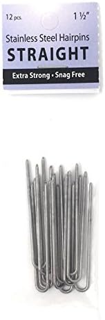 Marilyn Faye's U-Shaped Straight Hair Pins (Set of 12) (1.5 inch, Stainless Steel)