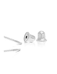 Aretes con perlas y tuerca reversible de oro blanco de 14K