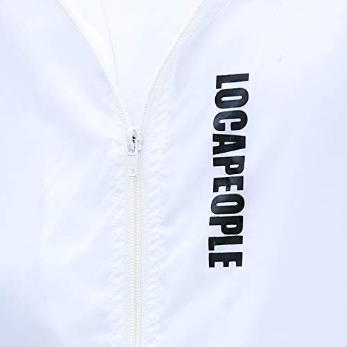 ANJUNIE Parkas for Men Casual Outdoor Sportswear Windbreaker Lightweight Bomber Jackets (White,L)