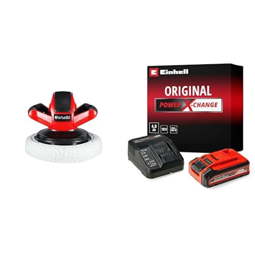 Einhell CE-CB 18/254 Li Power X-Change 18V Cordless Car Polisher And Buffer With Battery and Charger | 2500 RPM, Battery Powered 254mm Disc Polisher | Polishing Machine kit