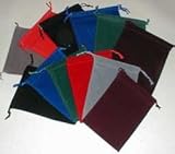 Chessex Dice: Velour Cloth Dice Bag Large (5 x 7) - Pick Your Color - Holds Approximately 90-100 Dice, Blue