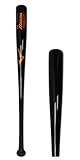 Mizuno Bamboo Elite Wood Baseball Bat, Black/Orange, 32-Inch