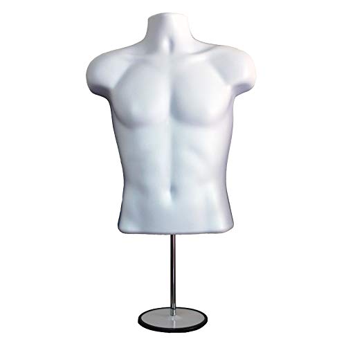 DisplayTown Male Female Mannequin Torso with Stand, Dress Form, Tshirt