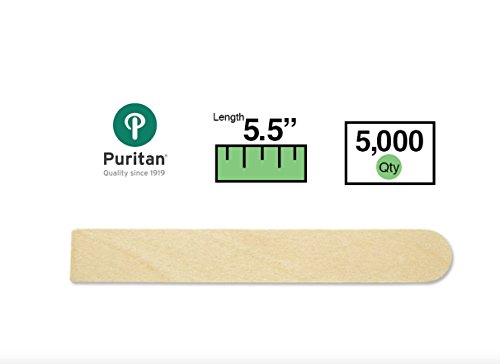 Puritan 705-SQ-END Regular Size Tongue Depressor, Square End, Non-Sterile, 5-1/2 x 3/4 x 1/16" (Case of 5000) - Thumbnail 2