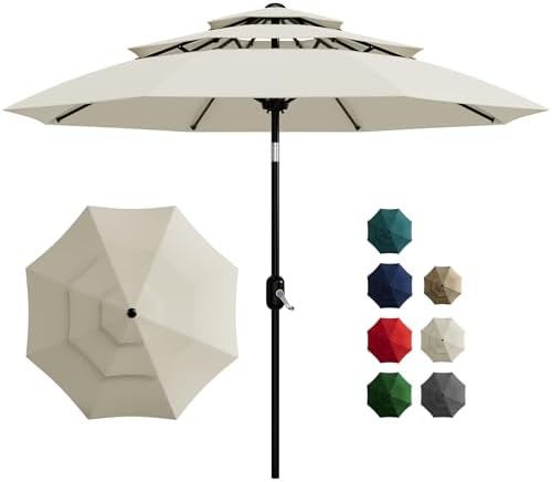 9 ft patio table umbrella LIVOOSUN 9ft Patio Umbrella Outdoor Table Umbrella with Tilt and Crank