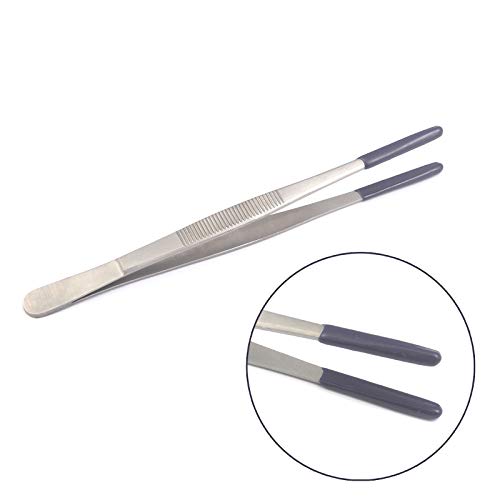 G.S 6" Tweezers PVC Rubber Coated Tips Utility Forceps HANDLING Parts Holding NO MAR (1E) Best Quality