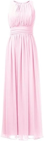 CladiyaDress Women Jewel A Line Long Bridesmaid Dress Formal Gown C098LF Pink US8
