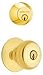Schlage FB52N V PLY 505 B62 Double Cylinder Deadbolt and F51 Entry Plymouth Knob Keyed Alike, Finish, No Size, Brass/Bright Brass