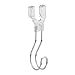 mDesign Hanging Closet Storage Hook - Organizes Handbags, Scarves, Ties, Belts, Accessories - Great for Men, Women & Kids Bedroom, Hall & Coat Closet - Hangs Below Wire Shelving, 4 Pack - Chrome/Clear
