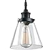 GLOBE Electric 65580 1-Light Plug-in Pendant, Matte Black, Clear Glass Shade, E26 Base Socket, Kitchen Island, Café, Decorative, Ceiling Hanging Light Fixture, Modern, Vintage, Bulb Not Included