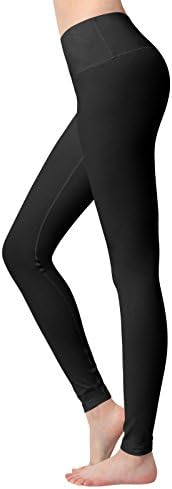 ACTICLO Women's Yoga Pants Yoga Capris Leggings Workout Running Sports Tummy Control Shapewear Black Large