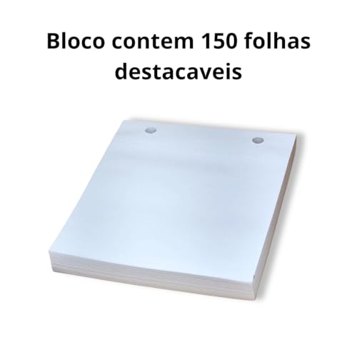 Bloco de Anotações Executivo com Capa de Couro Sintético Costurado, 150 Folhas Destacáveis, Argolas de Metal, Porta Caneta, 15x20 cm, Azul