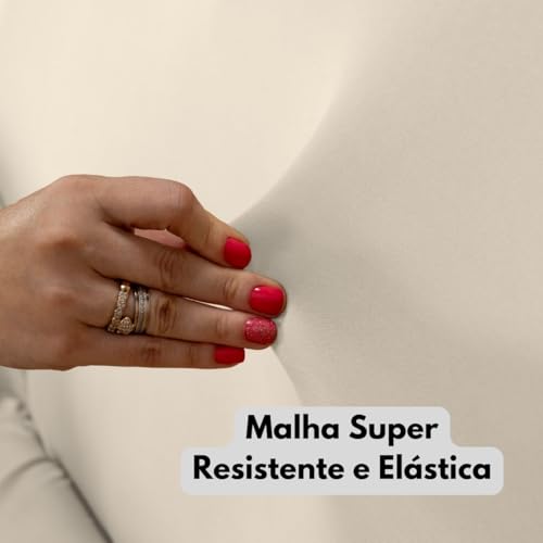 Capa De Sofá 3 Lugares Sem Apoio De Braço Fundas De Futon Elástica Em Malha Gel 1,80m a 2,00m (Palha)