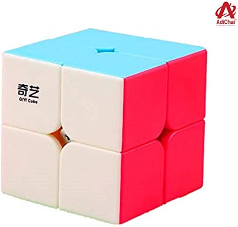 Adichai QiYi 2x2 High Speed Stickerless Magic Rubic Rubix Cube Puzzle Toy Game for Kids (Multicolor)