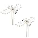 SUMAJU Wedding Hair Pins Set, 2 Pack Silver Crystal Rhinestone Bride Hair Pins,Bridal Hair Pieces Hair Accessories for Women Wedding