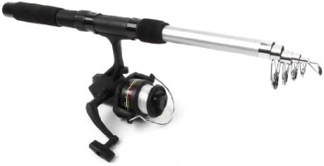 Black Foam Coated 6 Section 2M Fish Rod Pole w Gear Ratio 1:4:3 Spinning Reel