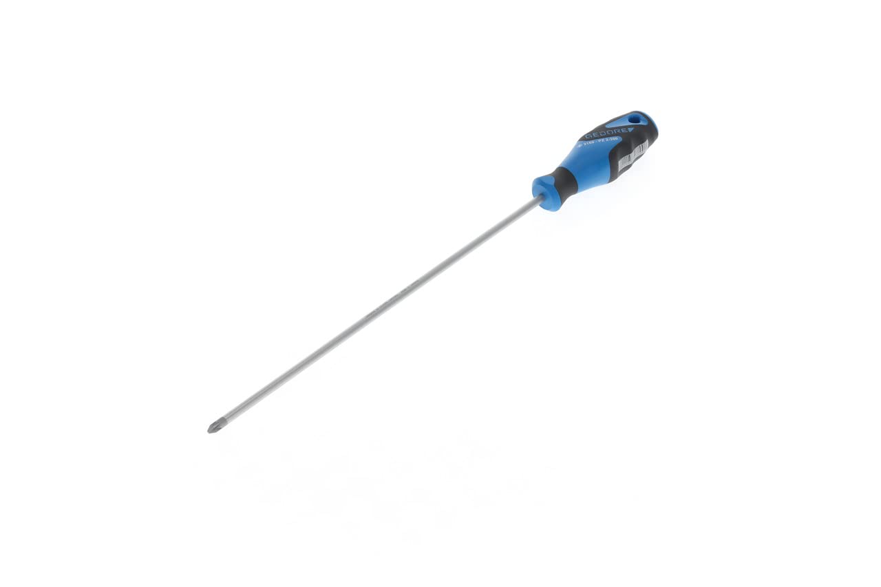 GEDORE Screwdriver Phillips PZ2, Screwdriver, 3-component handle, length 410 mm, Tool, 2160 PZ 2-300, Steel
