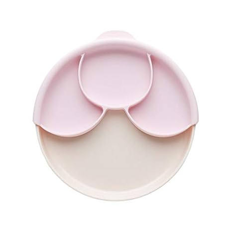 Miniware Healthy Meal Suction Plate with Dividers Set Vanilla/Cotton Candy