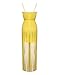 UONBOX Women's Elegnat Bustier Cut Long Maxi Tassel Fringe Cocktail Night Party Bandage Dress (Yellow, XL)