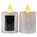 TELOSMA Solar Powered LED Candle Light Flikering Flameless Plastic Rechargeable Candle Light for Garden Yard Lanterns Outdoor Camping, 2PCS