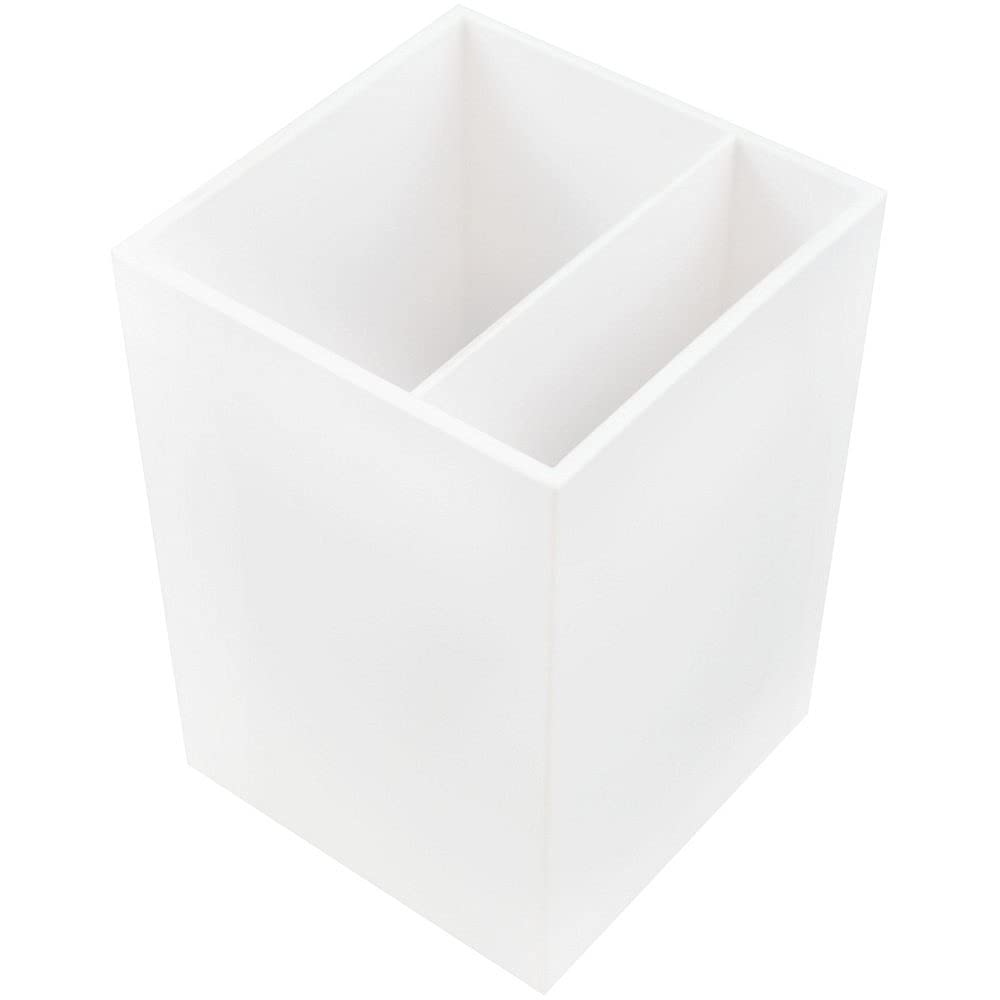 JAM PAPER Plastic Pen Holder - White - Desktop Pencil Cup Sold Individually