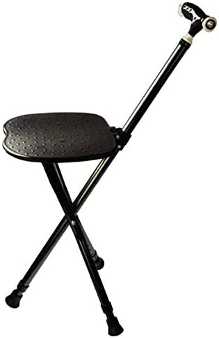 Adjustable Folding Walking Cane Old People Chair Stool Three-Legged for The Elderly Walker Capacity Combo Function Aids Seat Sticks Safety 400 (lb)