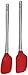 Tovolo Flex-Core Stainless Steel Handled Mini Spatula & Spoonula, Candy Apple Red - Set of 2