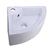 WENKEN One Hole Small Corner Ceramic Above Counter Top Bathroom Sink with Drainer, Vessel Sink with Overflow 12.6 x 12.6 x 17.1