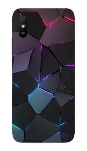 Generic|| Designer Stylish 3D Printed Hard Back Cover for Redmi 9A | Crack Black Patterns |