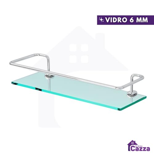 Kit 02 Porta Shampoo Suporte De Banheiro Shampoo Reto Vidro 6mm Acompanha Parafusos