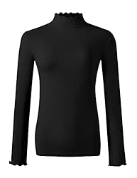 KLOTHO Turtle Neck Long Sleeves for Women Ribbed