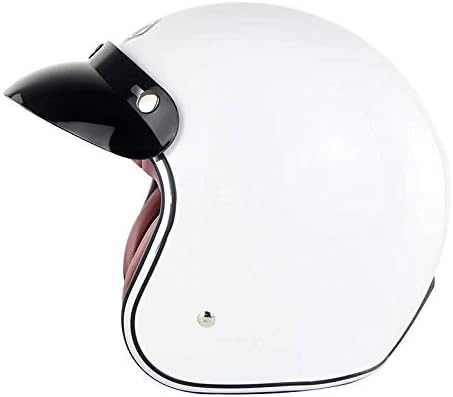 Amazon 大人の男性の女性のオープンタイプのオートバイのヘルメットレトロファッション安全ヘルメット電動バイク スクーター モペットに適しています White Xl 60 61cm ジェット 車 バイク