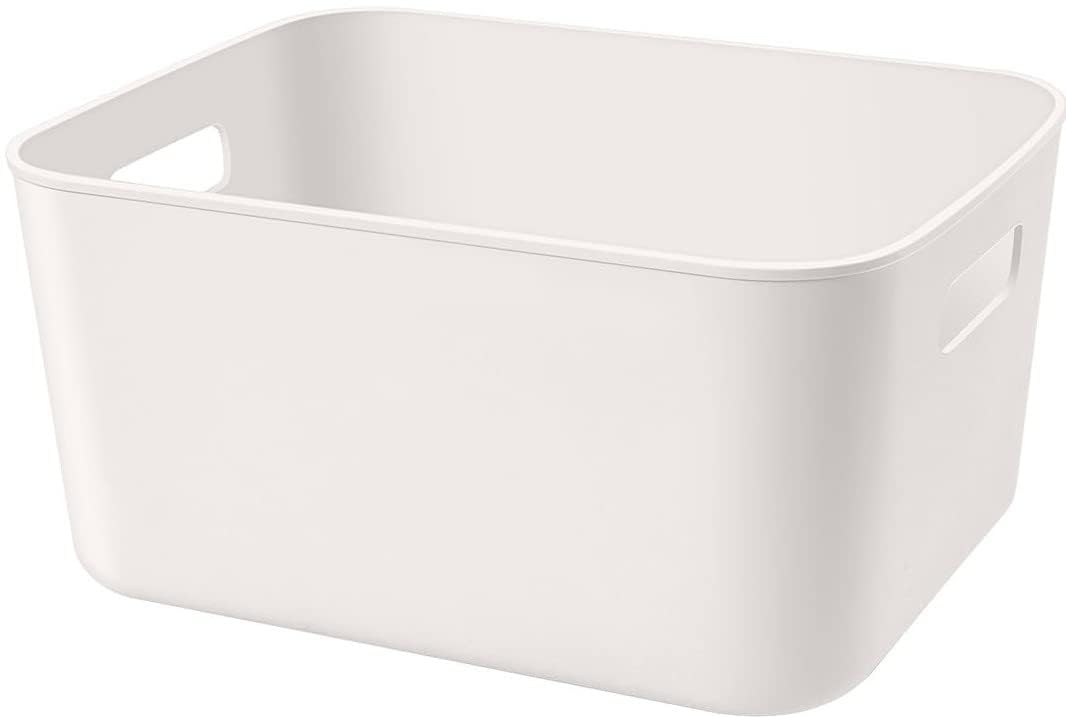 Photo 1 of Amyup Set Of 2 Plastic Storage Bins,“11×8.6×5.5" Versatile Kitchen Pantry Organization and Storage,for Plastic Storage Container Under Bed,Under Sink Bathroom Organizer (2 Pack Medium., White)