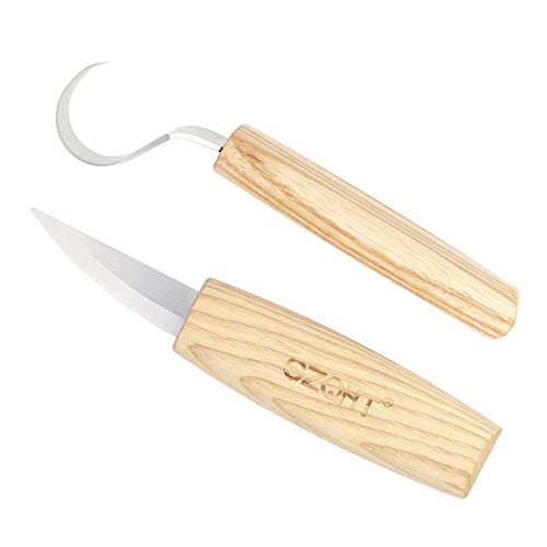SZQHT Wood Carving Hook Knives Set for Carving Spoons Bowls Kuksa and Cups Right Handed Spoon Carving Tools for Professional Spoon Carvers and Beginners (Bundle C) - Thumbnail 5