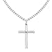 Ritastephens Sterling Silver Shiny Italian Cross Pendant Necklace Chain 20 inches (35mm)
