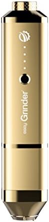 Easy Grinder Electric Spice Herb Grinder and Dispenser with Replacement Blades 2.5g Storage Chamber, Adjustable Magnetic Swing Tip, Rechargeable Battery, USB cord, and Cleaning Brush Gold