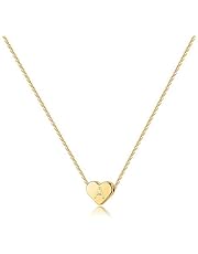 Turandoss Girls P Necklace Gold - 14K Gold Filled Heart Initial Necklaces for Women, Tiny Initial Necklace for Girls Kids Child, Heart Initial Necklace Letter Necklace for Women Girls