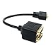 HDE DVI-D Digital Splitter Cable Dual Monitor Display- 1 Male to 2 Female - 1 ft
