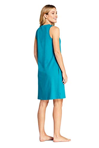 Lands' End Women's Cotton Jersey Sleeveless Swim Cover-up Dress X-Large Vivid Teal - Thumbnail 2