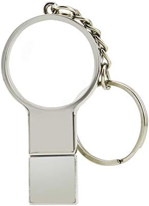USB 2.0 32GB Flash Drive,DIGIBLUSKY Glass Crystal Design LED Pen Drive Metal Flash Drive Cool Thumb Drive Silver with Keychain Design U Disk