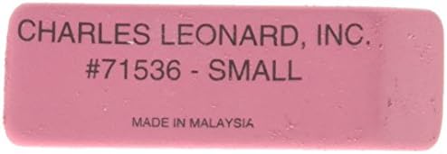 Charles Leonard Eraser, Natural Rubber, Wedge Shape Pink, Small, 36-Pack (71536)
