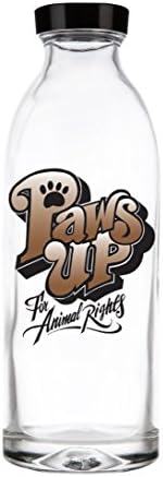 Paws UP Reusable Glass Water Bottle By Faucet Face, 14.4 Oz.