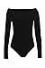 Womens Plus Size Long Sleeves Off Shoulder Plain Viscose Jersey Bodysuit