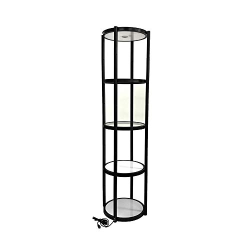 81" Portable Display Case Set 5-Layer Circle Quick Installation Potable Twister Tower Portable Trade Show Counter with Twist and Fold Design- Stand Only (Black)